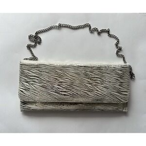 Vintage Fatto a‎ Mano Carlos Falchi Silver Handbag / Handmade Shoulder Clutch